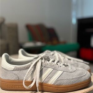 Adidas Gray Suede Sneakers with Gum Sole